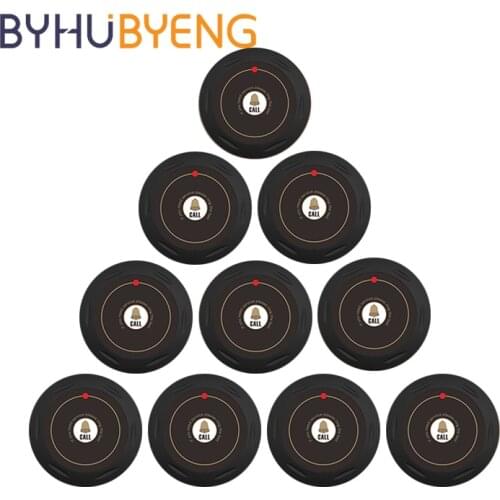 BYHUBYENG 10pcs Button for Hookah Young Pager for Waiter Nursing System Panic Admission Staff Wireless Call Restaurant Equipment