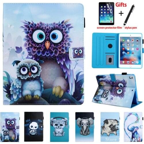 Case For Apple iPad 9.7" 2017 2018 5th 6th Generation A1893 A1954 Smart Cover For iPad Air 1 2 iPad Pro 9.7 Animal Painted Funda