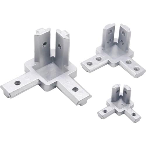 HOT sale L type 3-dimensional bracket 2020 Concealed 3-way corner connector EU standard 20/30/40 series Aluminum Profile parts