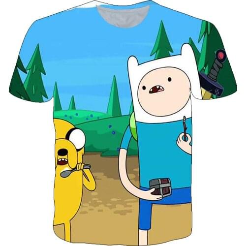 Boys T Shirt Summer 3D Adventure Time Printed T-shirt Kids Funny Harajuku Fashion Top Boys & Girls Super Cool Tee tops 4-14 Year