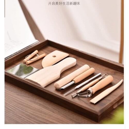 Pottery clay sculpture wooden tools, drawing and repairing clay sculpture knife, pottery carving tools