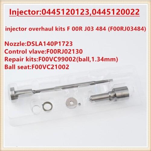 Injector overhaul kits F 00R J03 484 (F00RJ03484) F00R J03 484 for injector 0445120022 0445120123