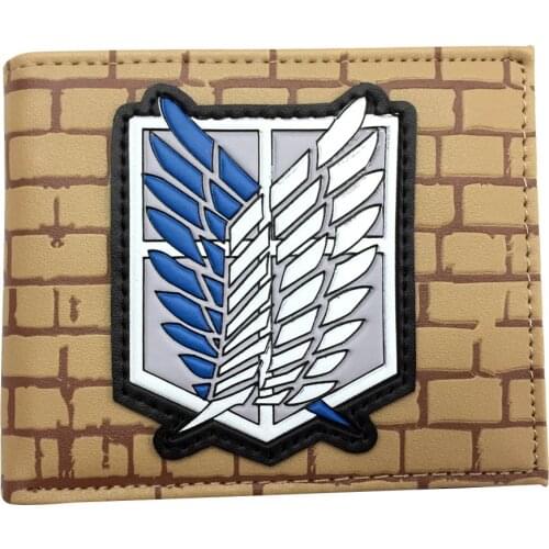 Anime Attack on Titan Wallet Bi-Fold Card Holder Business Card ID Holder with Coins Pocket