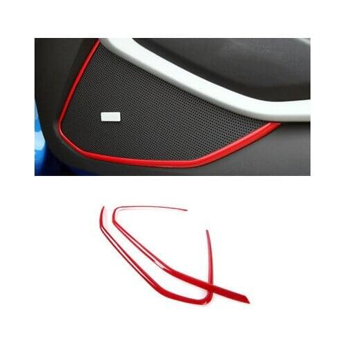 Red Interior Side Door Speaker Frame Cover 2pcs For Chevrolet Camaro 2016-2020