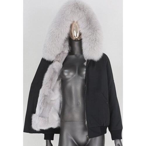 2021 Bomber Waterproof Parka Winter Jacket Women Real Fox Fur Coat Natural Fox Raccoon Fur Collar Hood Removable Thick Warm