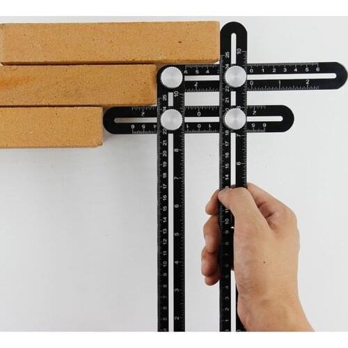 Six-Fold Ruler Adjustable angle tile hole locator Aluminum Alloy Mud Tile Glass Fixed Punch Vientiane Universal Floor Hole Punch