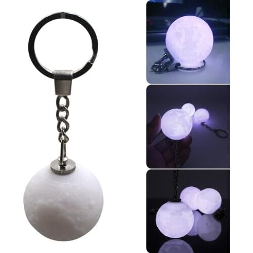 Mini Moon Lamp Luminous Keychain 3D Printing Lunar Lamp Keychain Decor Pendant 3D Printing Moon Light Keychain Ornaments