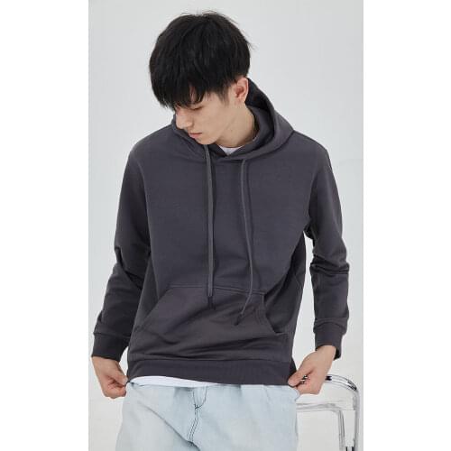 Male spring and autumn basic models hooded sweatshirt solid color cotton youth students couples pullover shirt hundred take coat