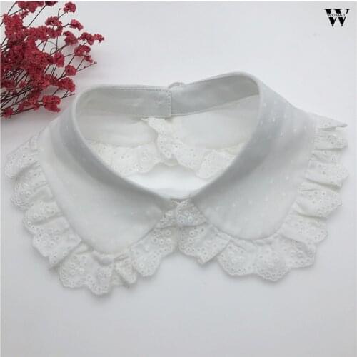Womail Doll False Fake Collar Japanese Women Sweet Ruffles Layer Trim Detachable Half Shirt Shoulder Wrap Girls All-match Collar
