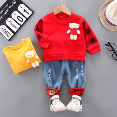 2021 NEW Baby T-shirt Pants 2Pcs Suits Toddler Tracksuits Children Boys Girls Cartoon Style Clothing Sets Kids Clothes Toddler