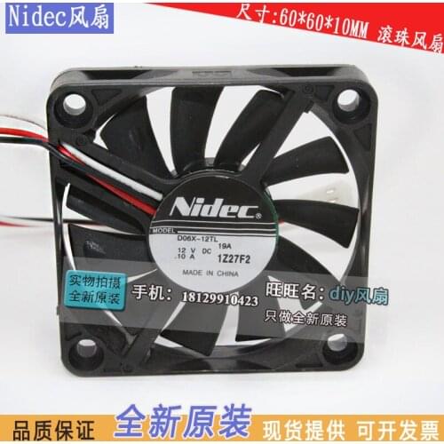 NEW NIDEC D06X-12TL 6010 Ultra thin 6CM silence Ball bearing cooling fan