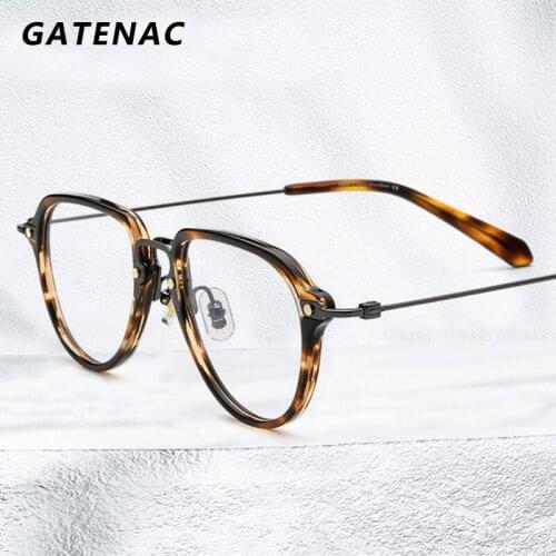 2021 New Titanium Glasses Frame Men Retro Prescription Acetate Eyeglasses Women Vintage Luxury Brand Myopia Optical Eyewear