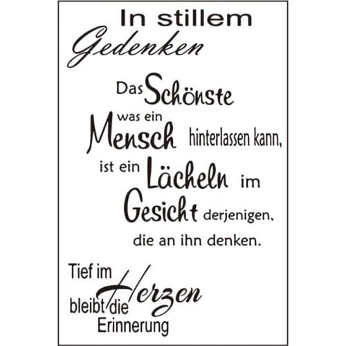 German Alphabet DIY Silicone Clear Stamp Cling Seal Scrapbook Embossing Album Decor