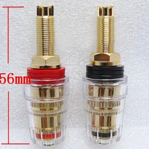 A pair Gold-plated Banana plug sockets Copper terminal connector for Stereo speakers Binding Post Connector