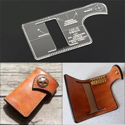 1set Acrylic Clear Template Pattern Tool Wallet Messager Bag Leather Craft Sewing Pattern sewing stencils 15.5x7cm