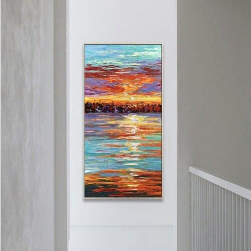 Hand made Sea Scenery Artwork Abstract Oil Painting Wall Art Decor Oil Painting On Canvas For Living Room Wall Decor