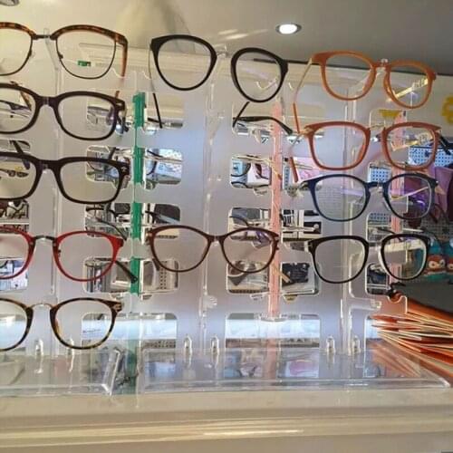 Two Row Sunglasses Rack 10 Pairs Glasses Holder Display Stand Transparent 87HB