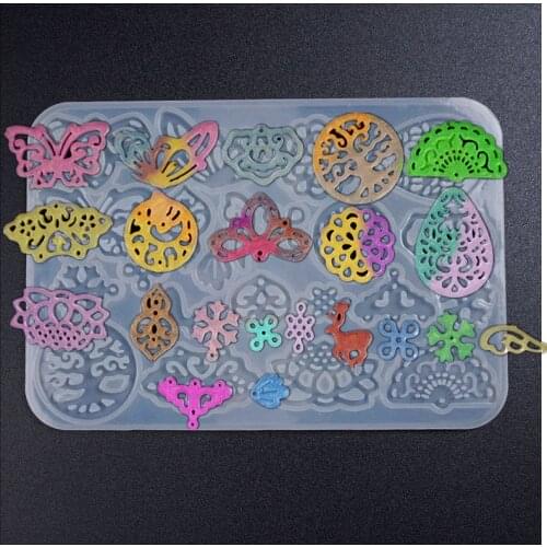 SNASAN Chinese classical style pendants earrings Silicone Mold for jewelry Resin jewelry making tool UV epoxy resin molds crafts