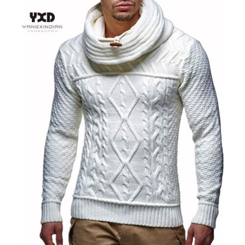 Men clothes Mans Sweaters Jumper Man Casual Slim Fit Solid Warm Winter Turtleneck Cotton Knitted Sweater Pullover Mens clothing