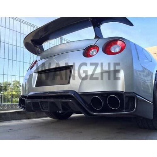 High Quality REAL CARBON FIBER REAR BUMPER TRUNK LIP SPOILER DIFFUSER For NISSAN GTR R35 2008-2016