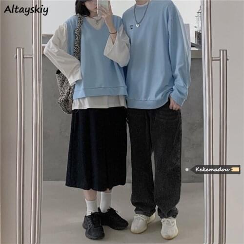 Vests Women Couple Spring Solid High Street Hip-hop All-match Female Ulzzang Stylish Newest Cozy Soft Harajuku De Moda Outwear