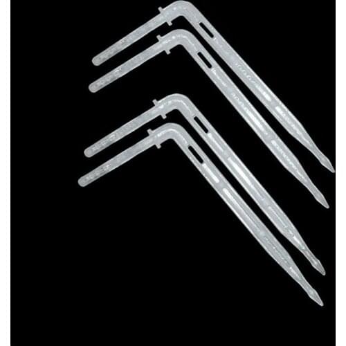 1/4" Curved Arrow Dripper White Drip Emitter Potted Plants Watering Automatic Micro Irrigation System for 4/7mm Hose 300 Pcs