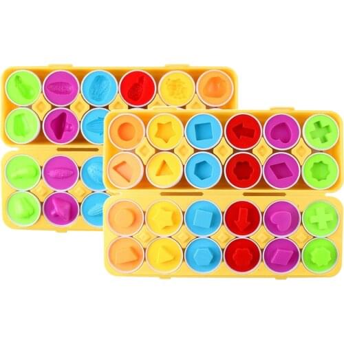 Matching Easter Eggs 12 Packs Learning Toys Color Shape Recognition Skills, Easter Holiday Gift