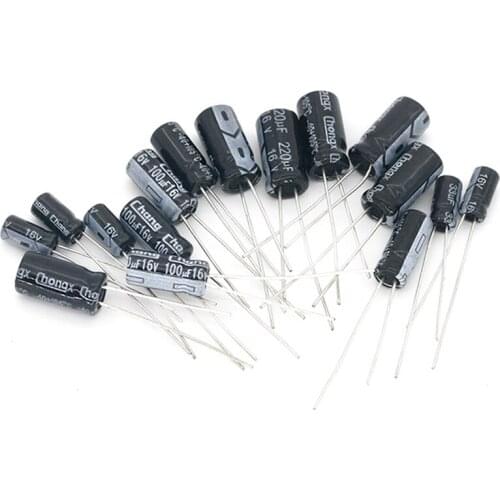 120pcs 1set of 120pcs 12 values 0.22UF-470UF Aluminum electrolytic capacitor assortment kit set pack