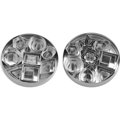 24pcs/set Stainless Steel Cookie Biscuit DIY Cake Baking Metal Mold Star Heart Round Flower Shape Cutter Baking Mould Everybody