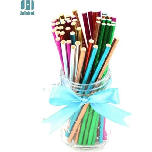 25pcs Foil Gold Rose Gold Silver Paper Straws Wedding Favors Star Drinking Straws Birthday Party Decoration Kids Party Supplies
