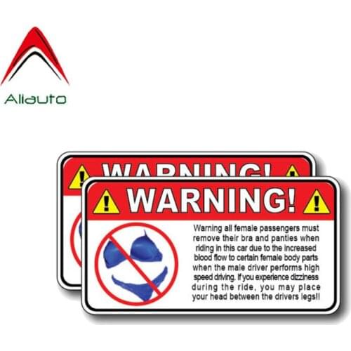 Aliauto Warning Car Sticker 2 X Sexy Warning Decal NO BRA & PAINTIES Decal Accessories PVC for Opel Seat Mazda Cx 5,13cm*7cm