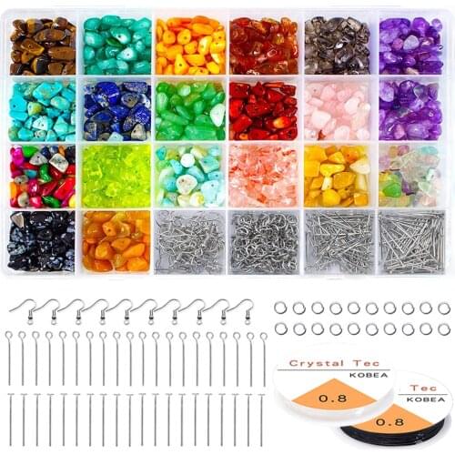 Natural Mixed Quartz Crystal Bulk Stone Jewelry Making Kit for Beads DIY Decoration Kit for Women Earrings Bracelets Making