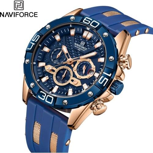 2021 Top Brand New Naviforce Mens Sports Quartz Watch Clock Casual Fashion Silicone Strap Luxury Chronograph Relogio Masculino