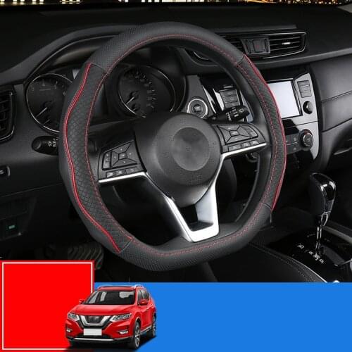 Steering wheel cover interior first layer leather hand sewing steering wheel handle For Nissan X-trail X trail T32 2017-2019