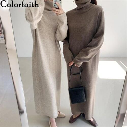 Colorfaith Fashionable Knitted Dresses