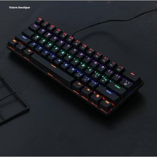 DK61E 61-Key RGB Colorful Mechanical Gaming Keyboard With USB Wired New Type Led Backlit Gamer Keyboard For PC Dropshipping