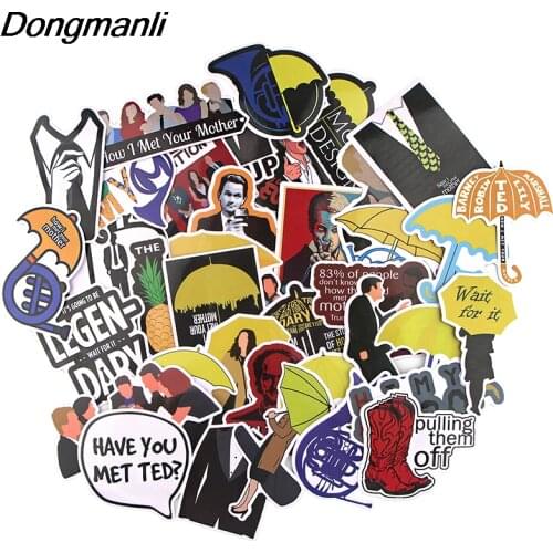 K1263 Dongmanli 37 Pcs/set How I Met Your Mother TV Show DIY Skateboard Graffiti Laptop Badge Motorcycle Luggage Accessories