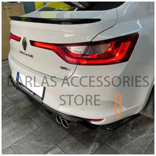 Renault Megane 4 Rear Bumper Flap 2016 2017 2018 2019 2020 2021 Gloss Black 2 Pcs. Left-Right