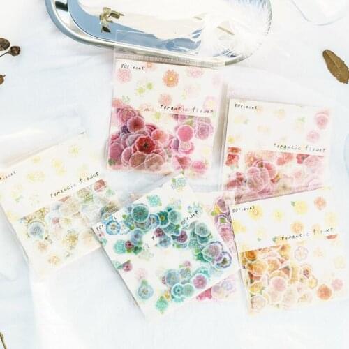 Creative Fresh Flower ink sticker Hand-painted watercolor cartoon stickers Decoration DIY Handmade Arts Craft Sticker