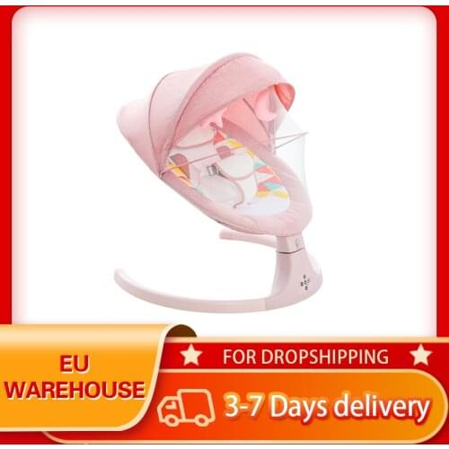 Baby Rocking Chair Smart Electric Cradle Crib Music Baby Bouncer Newborn Calm Chair Bluetooth with Belt Remote Control Sleep 0-3