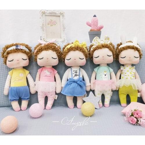 34CM Doll Stuffed Toys Girls Baby Curly Hair Beautiful Angela Cute Rabbit Soft Plush Animals For Kids Infants