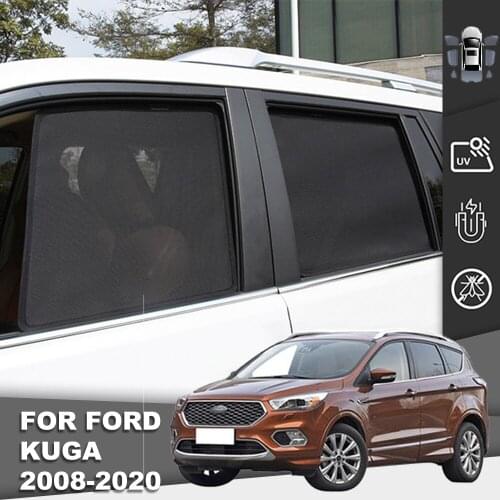 For Ford Kuga 2008-2020 Sunshade Car Uv Protection Magnetic Front Black Folding Mesh Window Auto Door Frame Interior Curtain