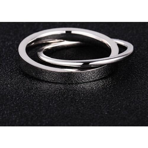 MANGOSKY Romantic Wedding Rings For Lover Gold-Color Stainless Steel Couple Rings For Engagement Party Jewelry Wedding Bands