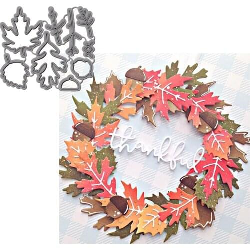 Nice Maple-Leaf Lovely Pine Cone Graceful Leaves Branch Metal Cutting Dies For DIY Scrapbooking Album Craft Embossing Die Cuts