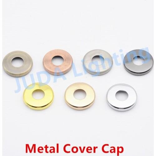 Metal cover cap flat cap adapter for hollow tube pipe connector for led chandeliers pendant light hardware decorative cover caps