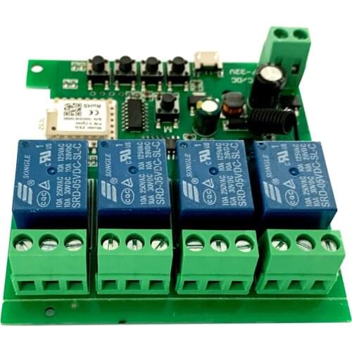 4CH Zigbee Smart Light Switch Module DC 5/12/32V RF433 Receive 10A Relays Work with Alexa Google Assistant,Tuya Smart Life