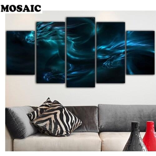 MOSAIC 5D DIY,Diamond Embroidery,diamond mosaic,Dragon,Full square Rhinestone animal Diamond Painting Cross Stitch 5pcs/set