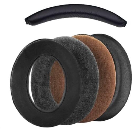 Leather Flannel Earpads Ear Cushion Cover Soft Comfortable Headband for Sennheiser HD380 G4ME Zero Game Zero Headphone