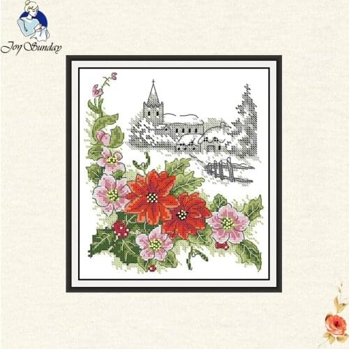 Joy Sunday four seasons flower Cross Stitch Kits 11CT 14CT DMC Canvas Counted Chinese Cross-stitch DIY Embroidery Christmas gift