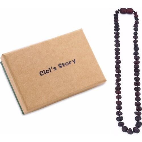 Raw Baltic Amber Teething Necklace/Bracelet for Baby (Cherry Raw) - 3 Sizes -Diy Beads Necklace-Natural Stones - Lab Tested